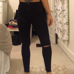 Zara high waisted ripped jeans
